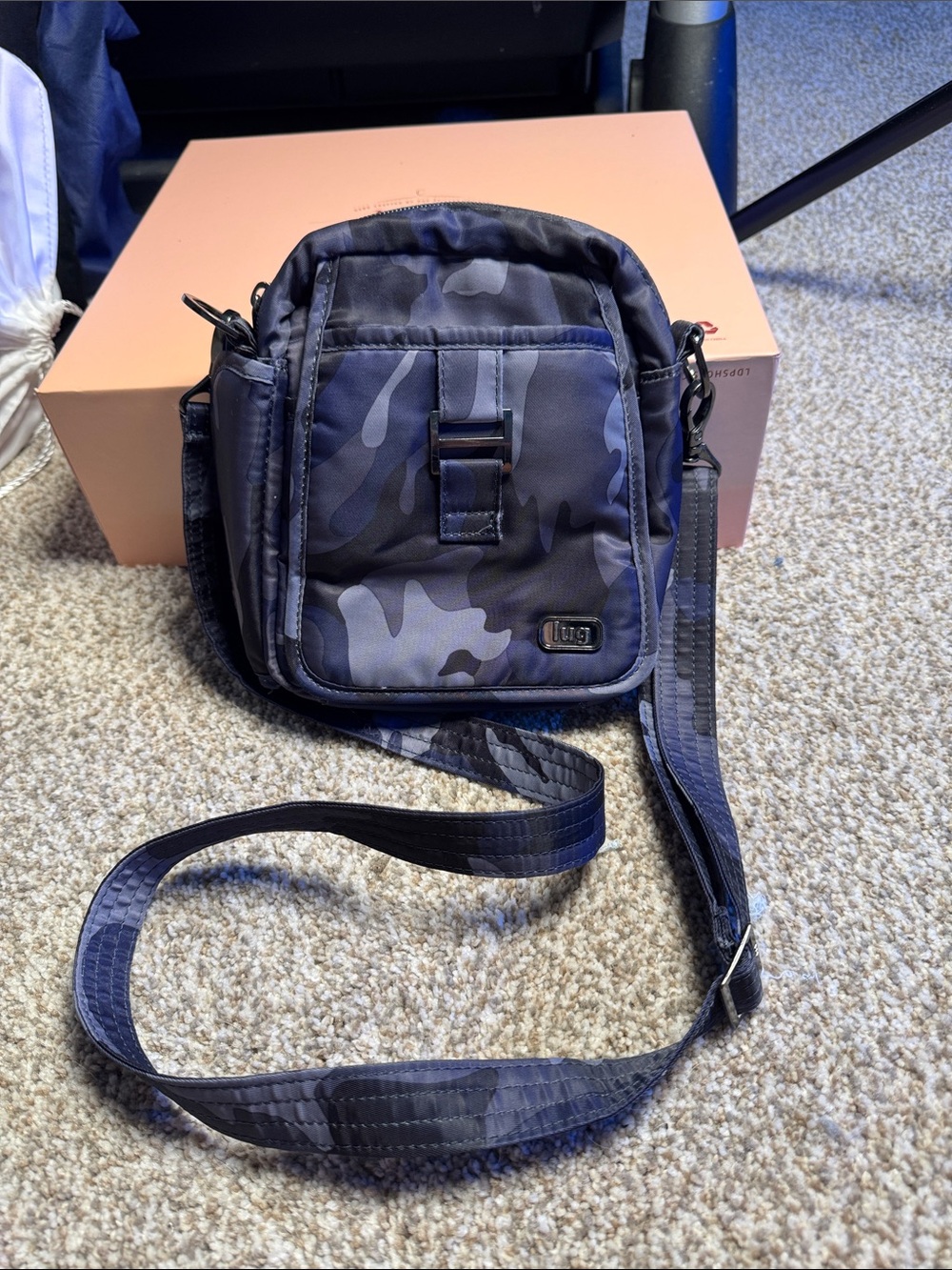 lug Blue & Gray Camo Crossbody Bag